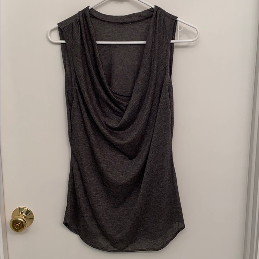 Linq los angeles dark gray cowlneck sleeveless top